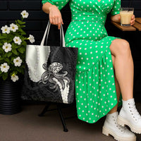 Black Polynesia Tribal Octopus Tattoo Tote Bag Pikake Lei Polynesian Pattern LT14 - Polynesian Pride