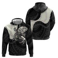 Black Polynesia Tribal Octopus Tattoo Zip Hoodie Pikake Lei Polynesian Pattern LT14 - Polynesian Pride