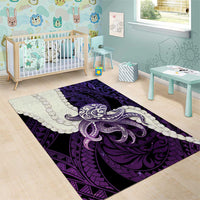 Purple Galaxy Polynesia Tribal Octopus Tattoo Area Rug Pikake Lei Polynesian Pattern LT14 - Polynesian Pride