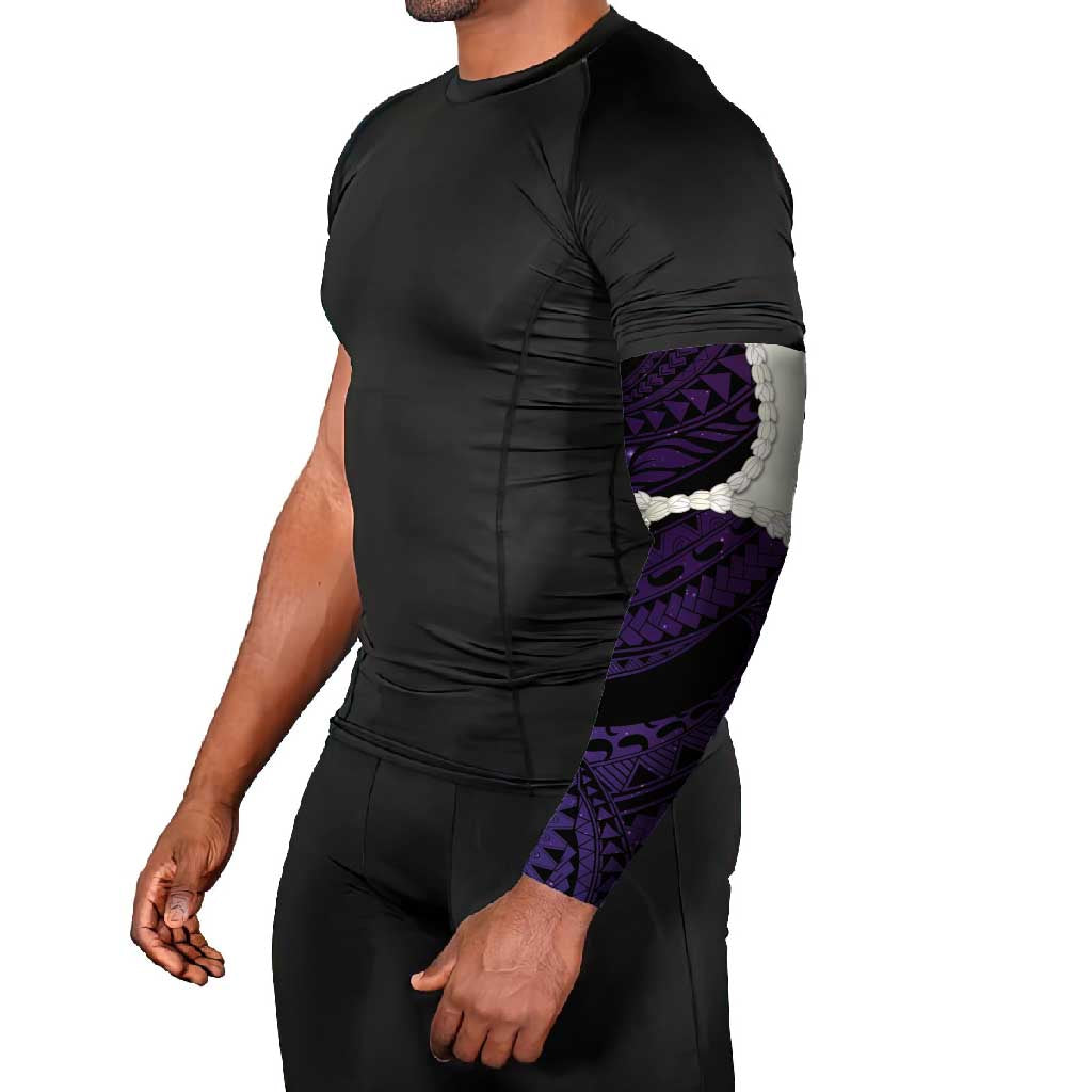 Purple Galaxy Polynesia Tribal Octopus Tattoo Arm Sleeves Pikake Lei Polynesian Pattern