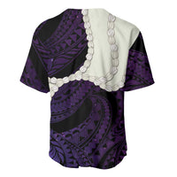 Purple Galaxy Polynesia Tribal Octopus Tattoo Baseball Jersey Pikake Lei Polynesian Pattern