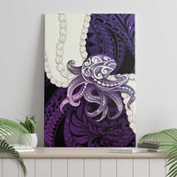 Purple Galaxy Polynesia Tribal Octopus Tattoo Canvas Wall Art Pikake Lei Polynesian Pattern