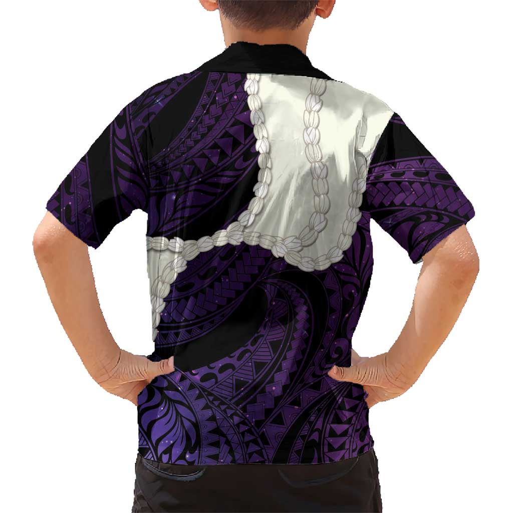 Purple Galaxy Polynesia Tribal Octopus Tattoo Family Matching Puletasi and Hawaiian Shirt Pikake Lei Polynesian Pattern LT14 - Polynesian Pride
