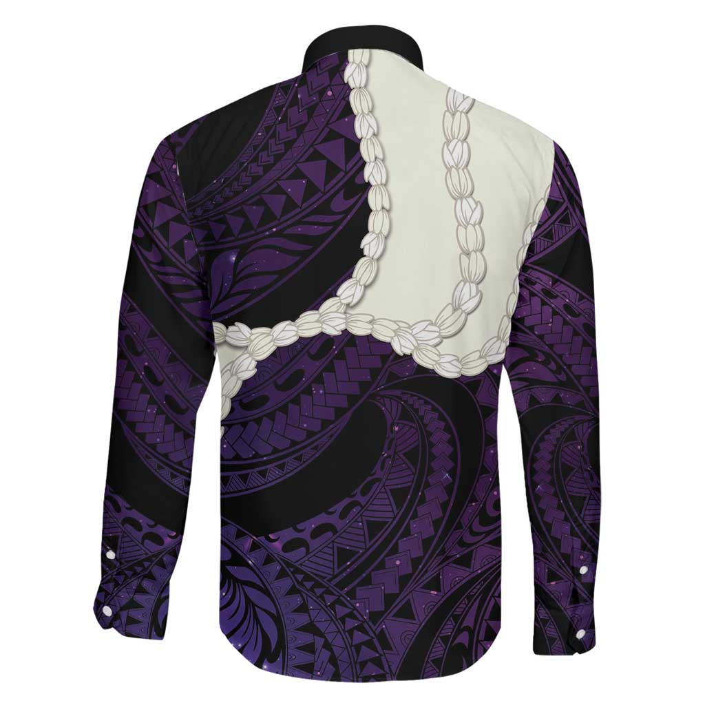 Purple Galaxy Polynesia Tribal Octopus Tattoo Family Matching Summer Maxi Dress and Hawaiian Shirt Pikake Lei Polynesian Pattern LT14 - Polynesian Pride