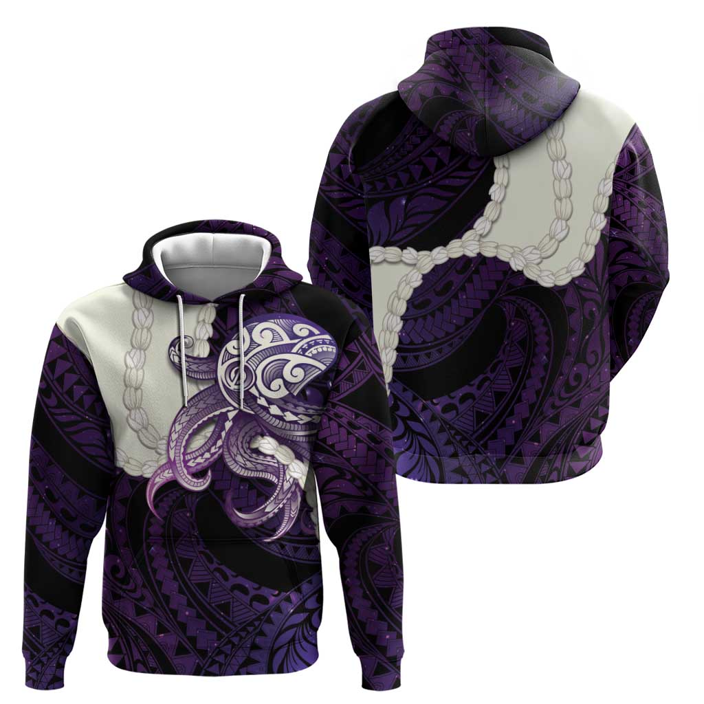 Purple Galaxy Polynesia Tribal Octopus Tattoo Hoodie Pikake Lei Polynesian Pattern LT14 - Polynesian Pride