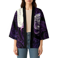 Purple Galaxy Polynesia Tribal Octopus Tattoo Kimono Pikake Lei Polynesian Pattern LT14 - Polynesian Pride