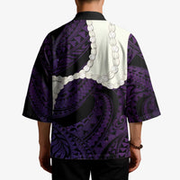 Purple Galaxy Polynesia Tribal Octopus Tattoo Kimono Pikake Lei Polynesian Pattern LT14 - Polynesian Pride