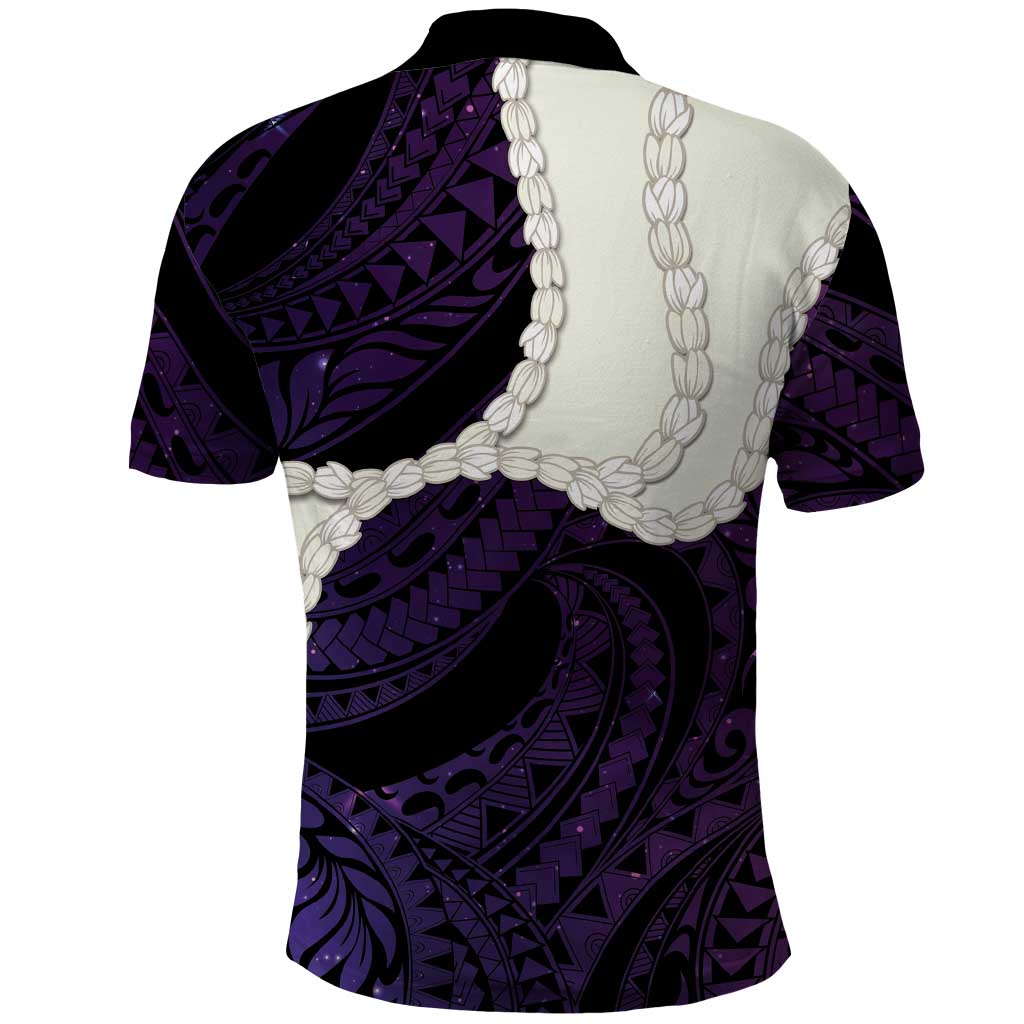 Purple Galaxy Polynesia Tribal Octopus Tattoo Polo Shirt Pikake Lei Polynesian Pattern LT14 - Polynesian Pride
