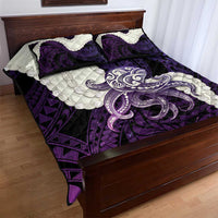 Purple Galaxy Polynesia Tribal Octopus Tattoo Quilt Bed Set Pikake Lei Polynesian Pattern LT14 - Polynesian Pride