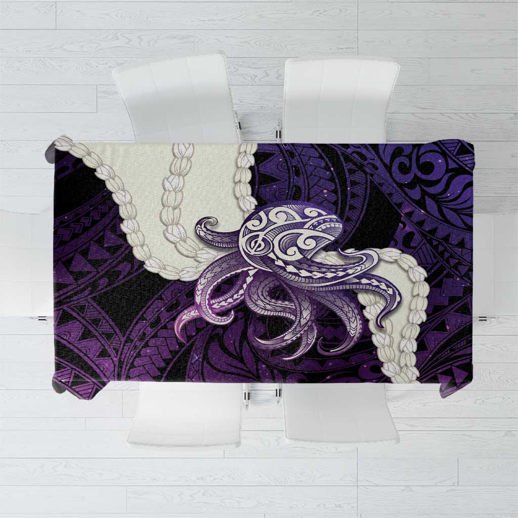 Purple Galaxy Polynesia Tribal Octopus Tattoo Tablecloth Pikake Lei Polynesian Pattern LT14 Purple - Polynesian Pride