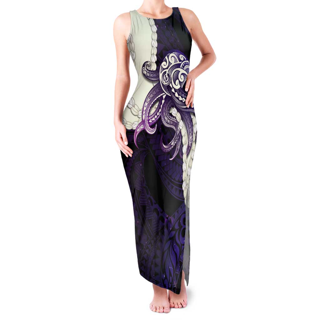 Purple Galaxy Polynesia Tribal Octopus Tattoo Tank Maxi Dress Pikake Lei Polynesian Pattern LT14 Women Purple - Polynesian Pride