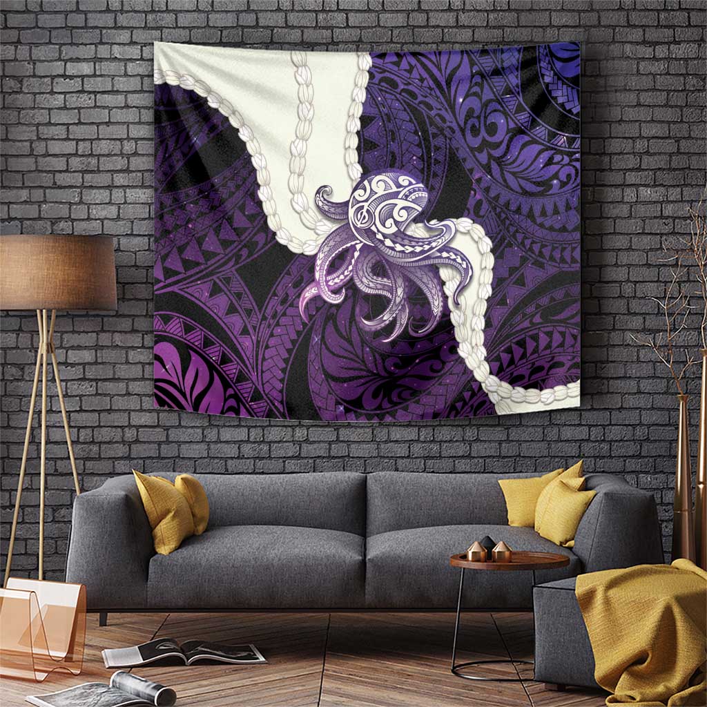 Purple Galaxy Polynesia Tribal Octopus Tattoo Tapestry Pikake Lei Polynesian Pattern LT14 Purple - Polynesian Pride