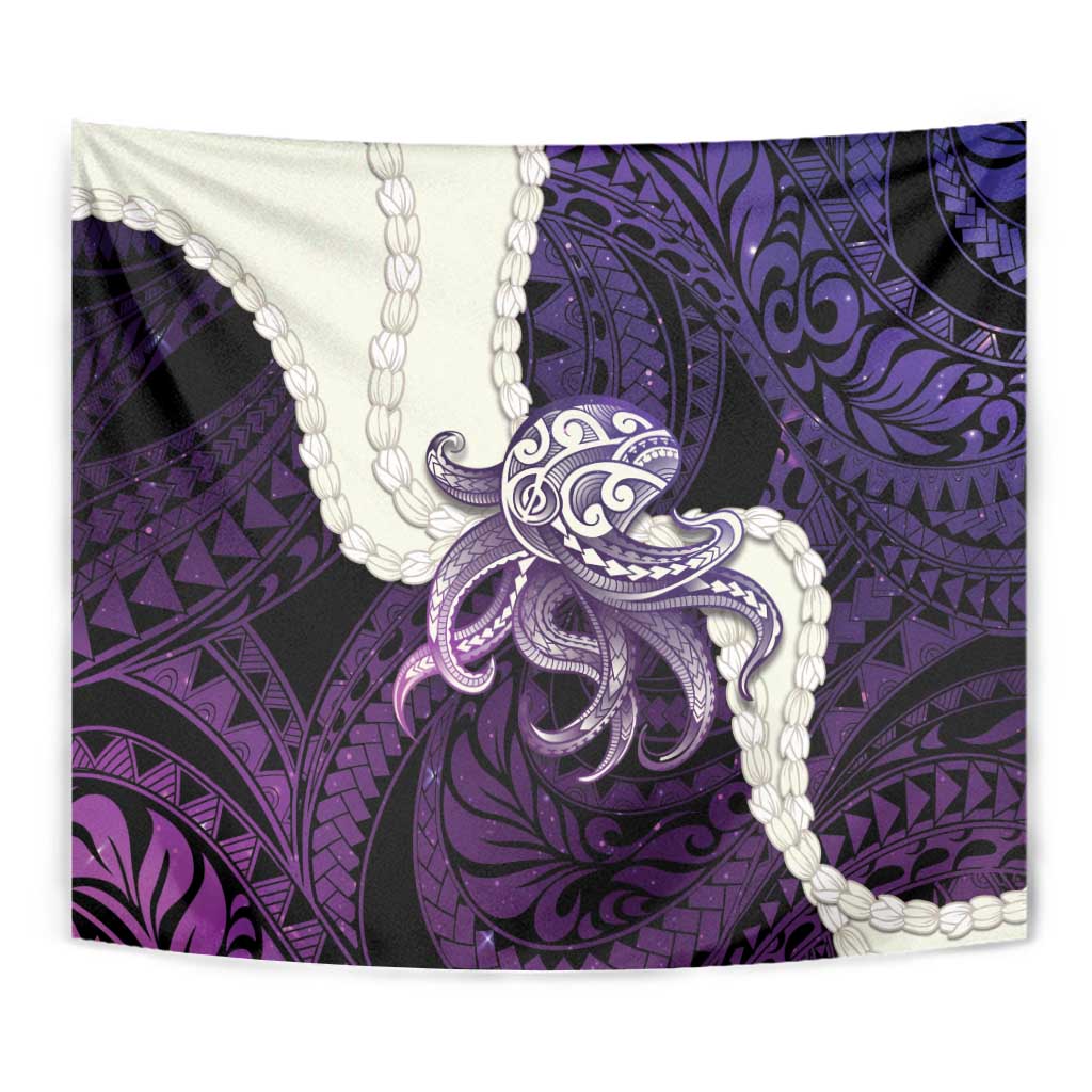 Purple Galaxy Polynesia Tribal Octopus Tattoo Tapestry Pikake Lei Polynesian Pattern LT14 - Polynesian Pride