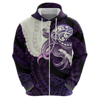 Purple Galaxy Polynesia Tribal Octopus Tattoo Zip Hoodie Pikake Lei Polynesian Pattern LT14 - Polynesian Pride