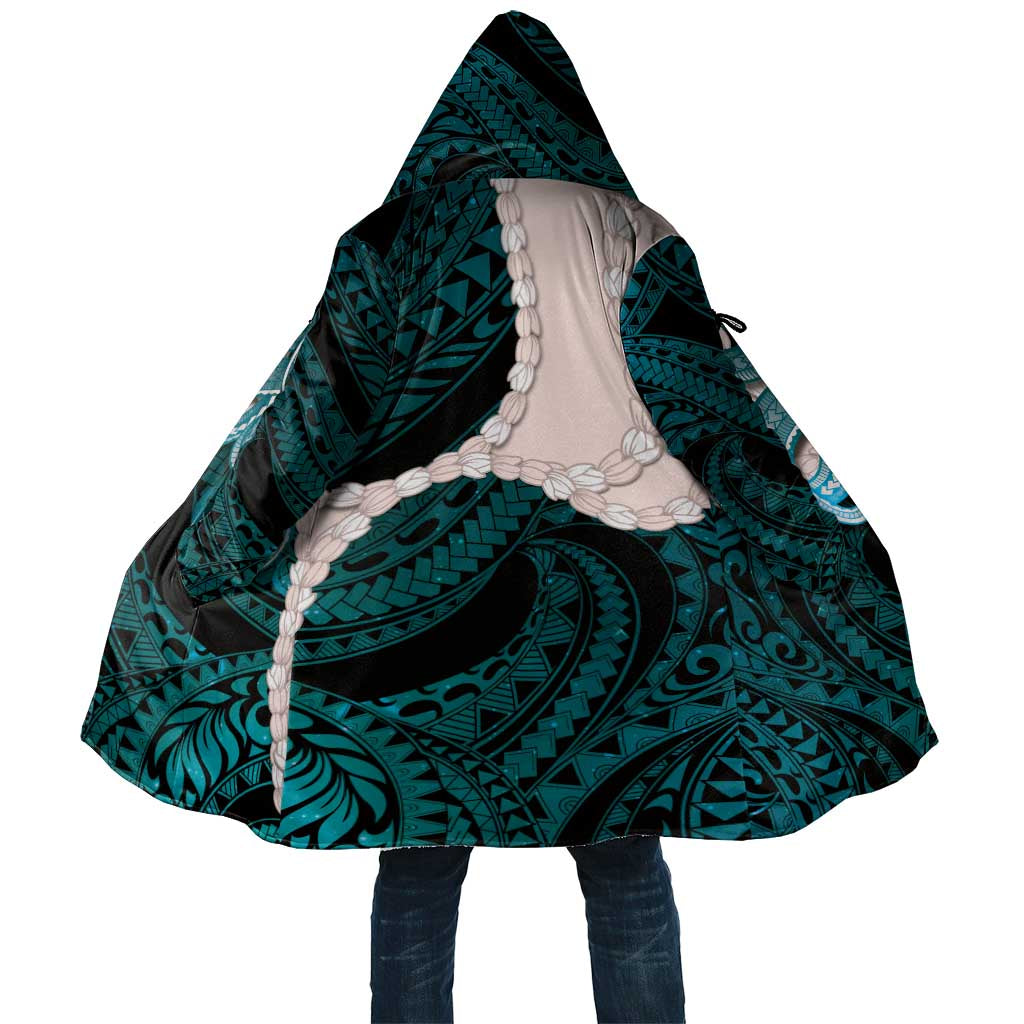 Teal Galaxy Polynesia Tribal Octopus Tattoo Cloak Pikake Lei Polynesian Pattern LT14 Unisex Teal - Polynesian Pride