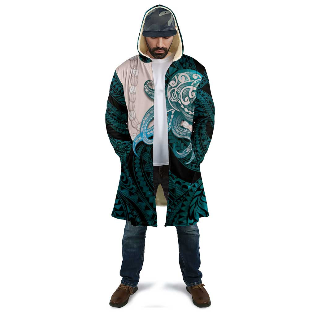 Teal Galaxy Polynesia Tribal Octopus Tattoo Cloak Pikake Lei Polynesian Pattern LT14 - Polynesian Pride