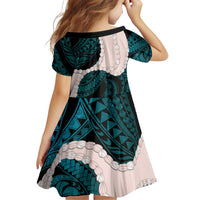 Teal Galaxy Polynesia Tribal Octopus Tattoo Family Matching Mermaid Dress and Hawaiian Shirt Pikake Lei Polynesian Pattern