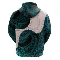 Teal Galaxy Polynesia Tribal Octopus Tattoo Hoodie Pikake Lei Polynesian Pattern