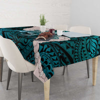 Teal Galaxy Polynesia Tribal Octopus Tattoo Tablecloth Pikake Lei Polynesian Pattern LT14 - Polynesian Pride