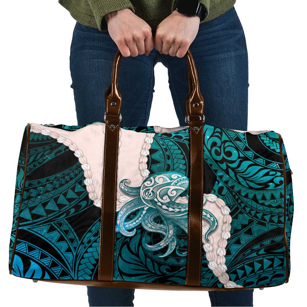 Teal Galaxy Polynesia Tribal Octopus Tattoo Travel Bag Pikake Lei Polynesian Pattern LT14 Teal - Polynesian Pride
