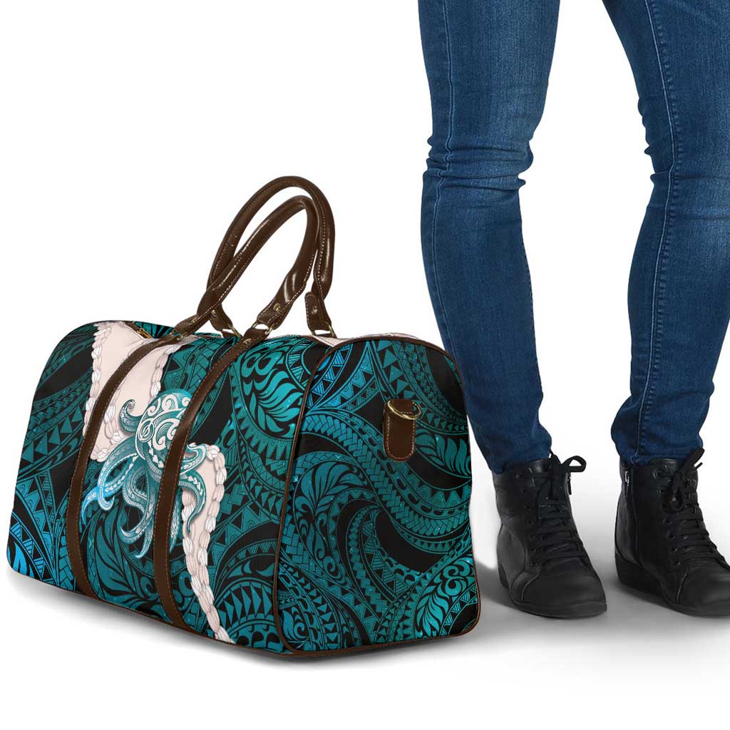 Teal Galaxy Polynesia Tribal Octopus Tattoo Travel Bag Pikake Lei Polynesian Pattern LT14 - Polynesian Pride