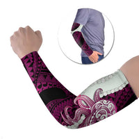Pink Galaxy Polynesia Tribal Octopus Tattoo Arm Sleeves Pikake Lei Polynesian Pattern