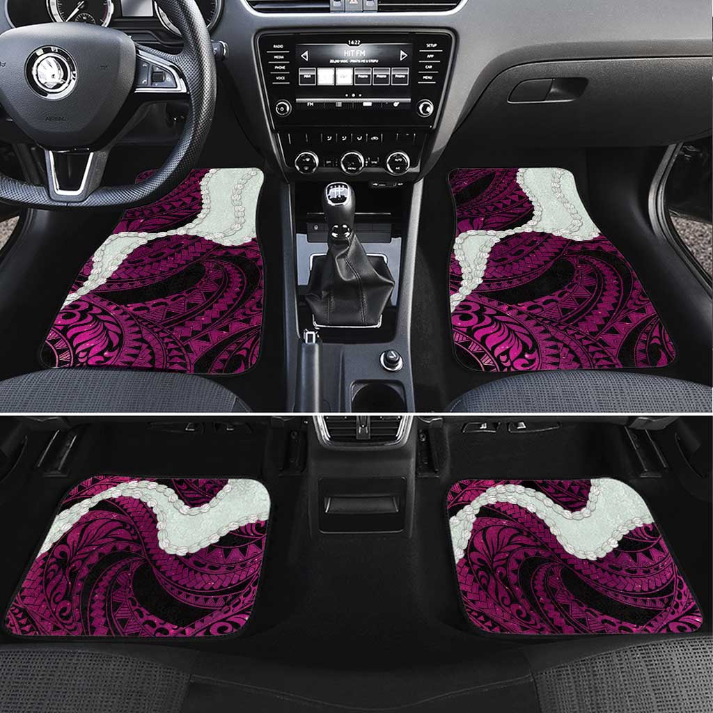 Pink Galaxy Polynesia Tribal Octopus Tattoo Car Mats Pikake Lei Polynesian Pattern LT14 Set 4pcs Pink - Polynesian Pride