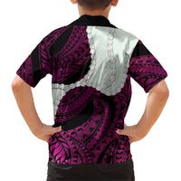 Pink Galaxy Polynesia Tribal Octopus Tattoo Family Matching Long Sleeve Bodycon Dress and Hawaiian Shirt Pikake Lei Polynesian Pattern LT14 - Polynesian Pride