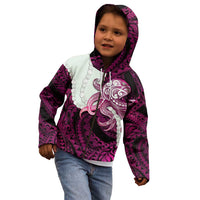 Pink Galaxy Polynesia Tribal Octopus Tattoo Kid Hoodie Pikake Lei Polynesian Pattern LT14 - Polynesian Pride