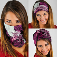 Pink Galaxy Polynesia Tribal Octopus Tattoo Neck Gaiter Pikake Lei Polynesian Pattern