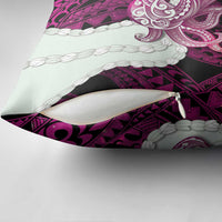 Pink Galaxy Polynesia Tribal Octopus Tattoo Pillow Cover Pikake Lei Polynesian Pattern
