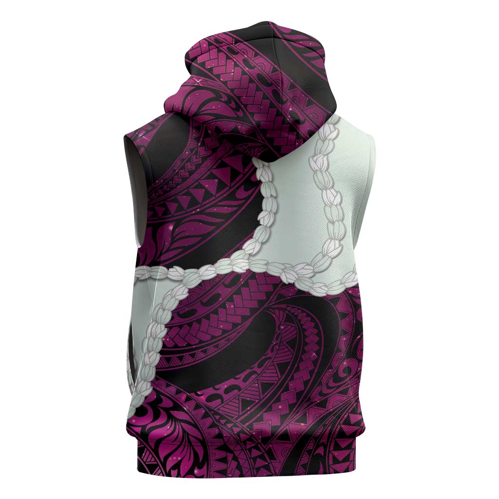 Pink Galaxy Polynesia Tribal Octopus Tattoo Sleeveless Hoodie Pikake Lei Polynesian Pattern LT14 - Polynesian Pride
