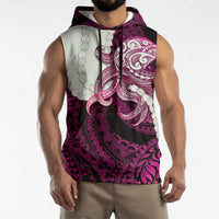 Pink Galaxy Polynesia Tribal Octopus Tattoo Sleeveless Hoodie Pikake Lei Polynesian Pattern LT14 - Polynesian Pride