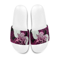 Pink Galaxy Polynesia Tribal Octopus Tattoo Slide Sandals Pikake Lei Polynesian Pattern LT14 Pink - Polynesian Pride