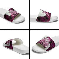 Pink Galaxy Polynesia Tribal Octopus Tattoo Slide Sandals Pikake Lei Polynesian Pattern LT14 - Polynesian Pride