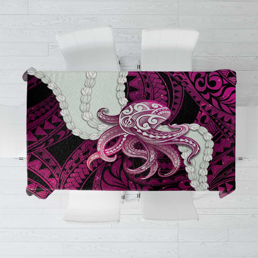 Pink Galaxy Polynesia Tribal Octopus Tattoo Tablecloth Pikake Lei Polynesian Pattern LT14 Pink - Polynesian Pride