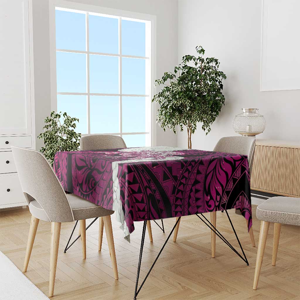 Pink Galaxy Polynesia Tribal Octopus Tattoo Tablecloth Pikake Lei Polynesian Pattern LT14 - Polynesian Pride