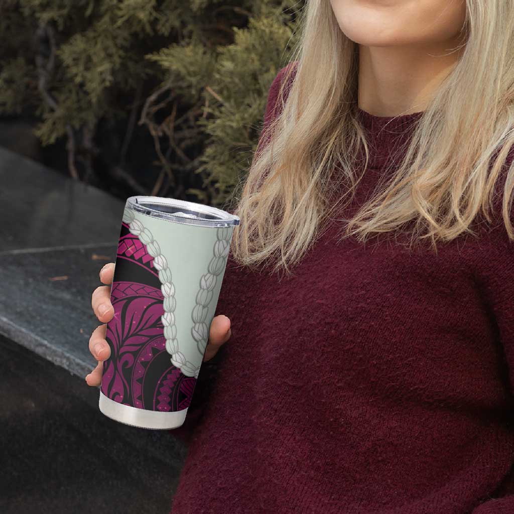 Pink Galaxy Polynesia Tribal Octopus Tattoo Tumbler Cup Pikake Lei Polynesian Pattern LT14 - Polynesian Pride