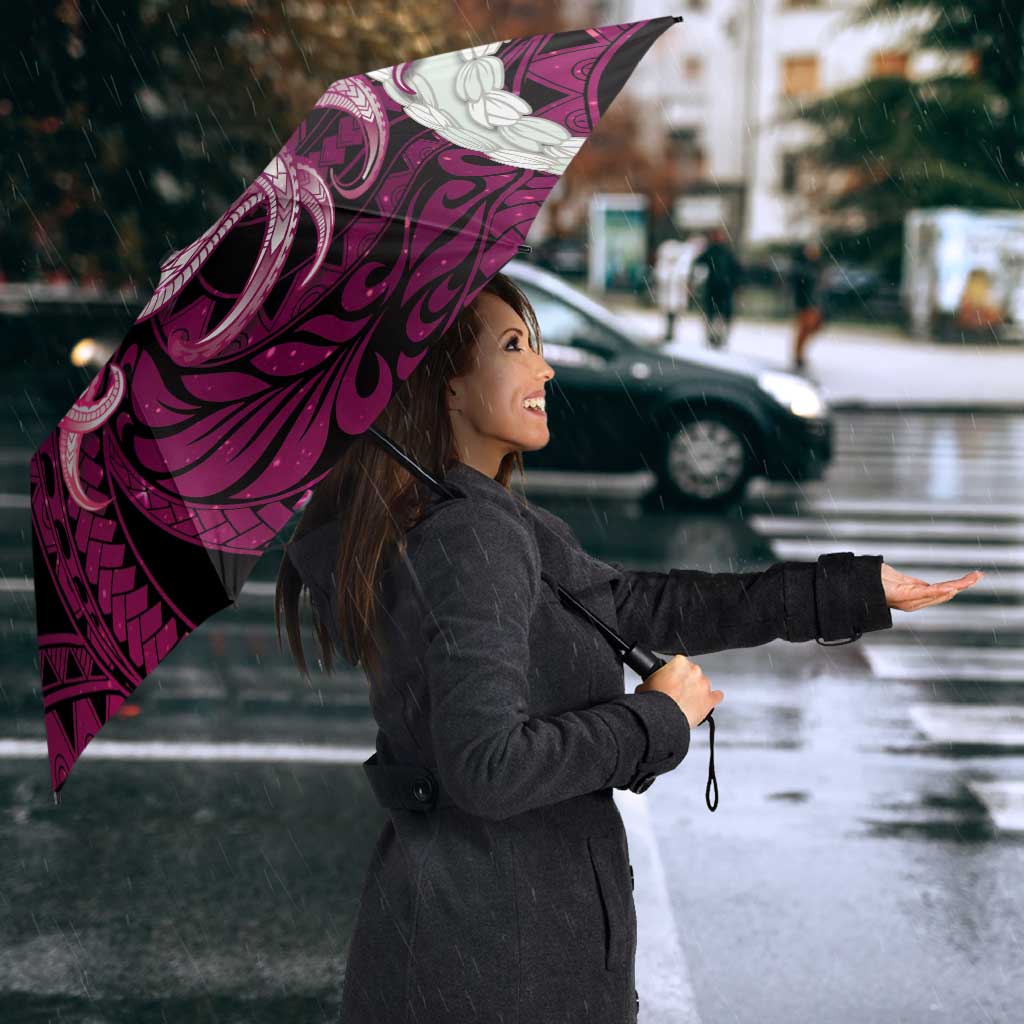 Pink Galaxy Polynesia Tribal Octopus Tattoo Umbrella Pikake Lei Polynesian Pattern