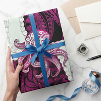 Pink Galaxy Polynesia Tribal Octopus Tattoo Wrapping Paper Pikake Lei Polynesian Pattern