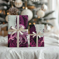 Pink Galaxy Polynesia Tribal Octopus Tattoo Wrapping Paper Pikake Lei Polynesian Pattern