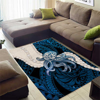 Blue Galaxy Polynesia Tribal Octopus Tattoo Area Rug Pikake Lei Polynesian Pattern LT14 - Polynesian Pride