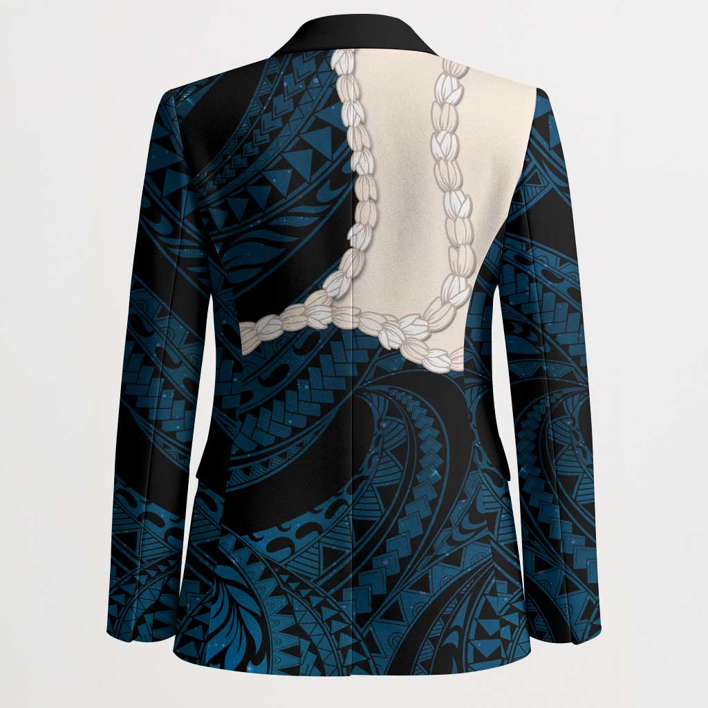 Blue Galaxy Polynesia Tribal Octopus Tattoo Blazer Pikake Lei Polynesian Pattern LT14 - Polynesian Pride