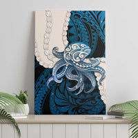 Blue Galaxy Polynesia Tribal Octopus Tattoo Canvas Wall Art Pikake Lei Polynesian Pattern