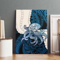 Blue Galaxy Polynesia Tribal Octopus Tattoo Canvas Wall Art Pikake Lei Polynesian Pattern
