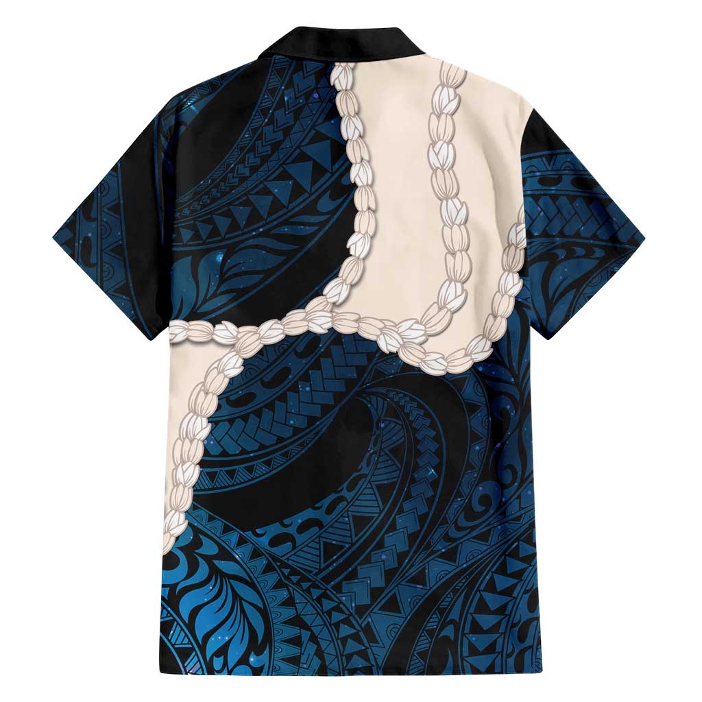Blue Galaxy Polynesia Tribal Octopus Tattoo Family Matching Off The Shoulder Long Sleeve Dress and Hawaiian Shirt Pikake Lei Polynesian Pattern LT14 - Polynesian Pride