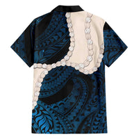 Blue Galaxy Polynesia Tribal Octopus Tattoo Family Matching Off Shoulder Short Dress and Hawaiian Shirt Pikake Lei Polynesian Pattern LT14 - Polynesian Pride