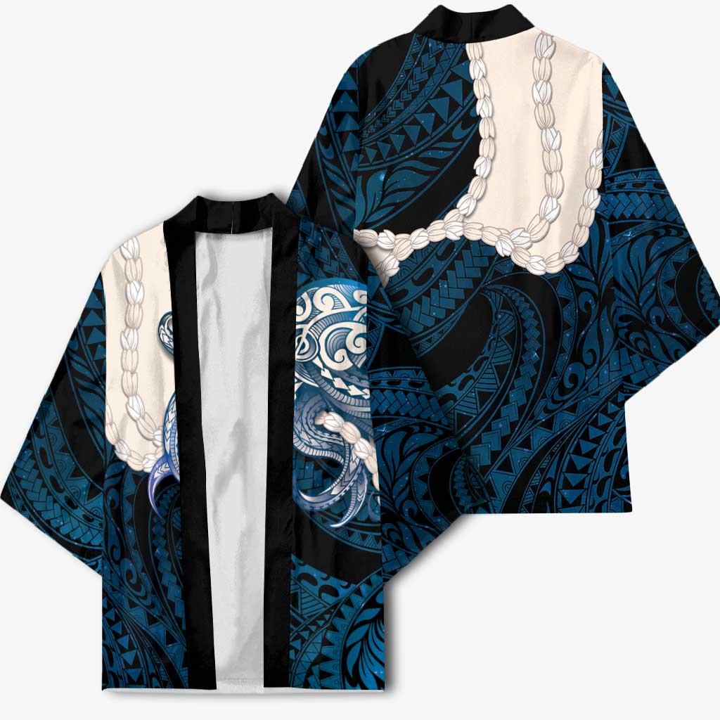 Blue Galaxy Polynesia Tribal Octopus Tattoo Kimono Pikake Lei Polynesian Pattern LT14 - Polynesian Pride