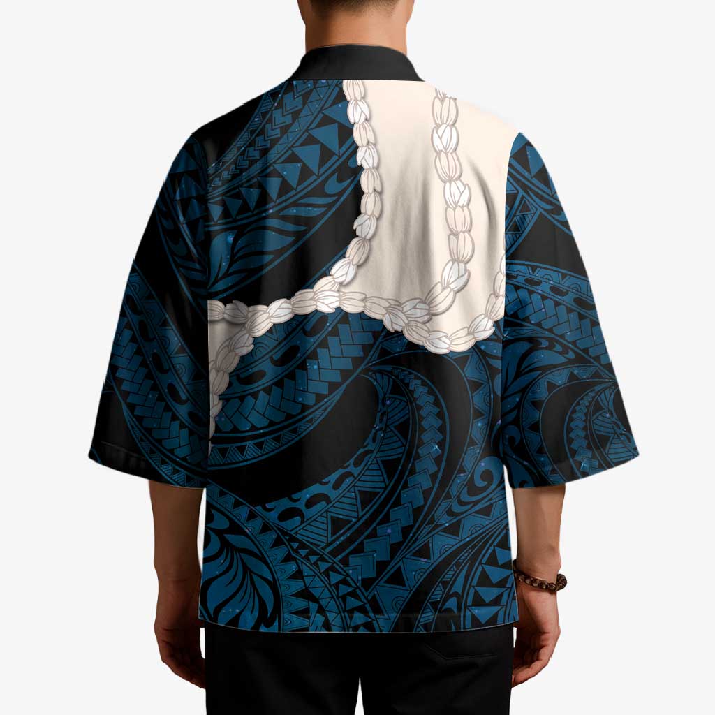 Blue Galaxy Polynesia Tribal Octopus Tattoo Kimono Pikake Lei Polynesian Pattern LT14 - Polynesian Pride