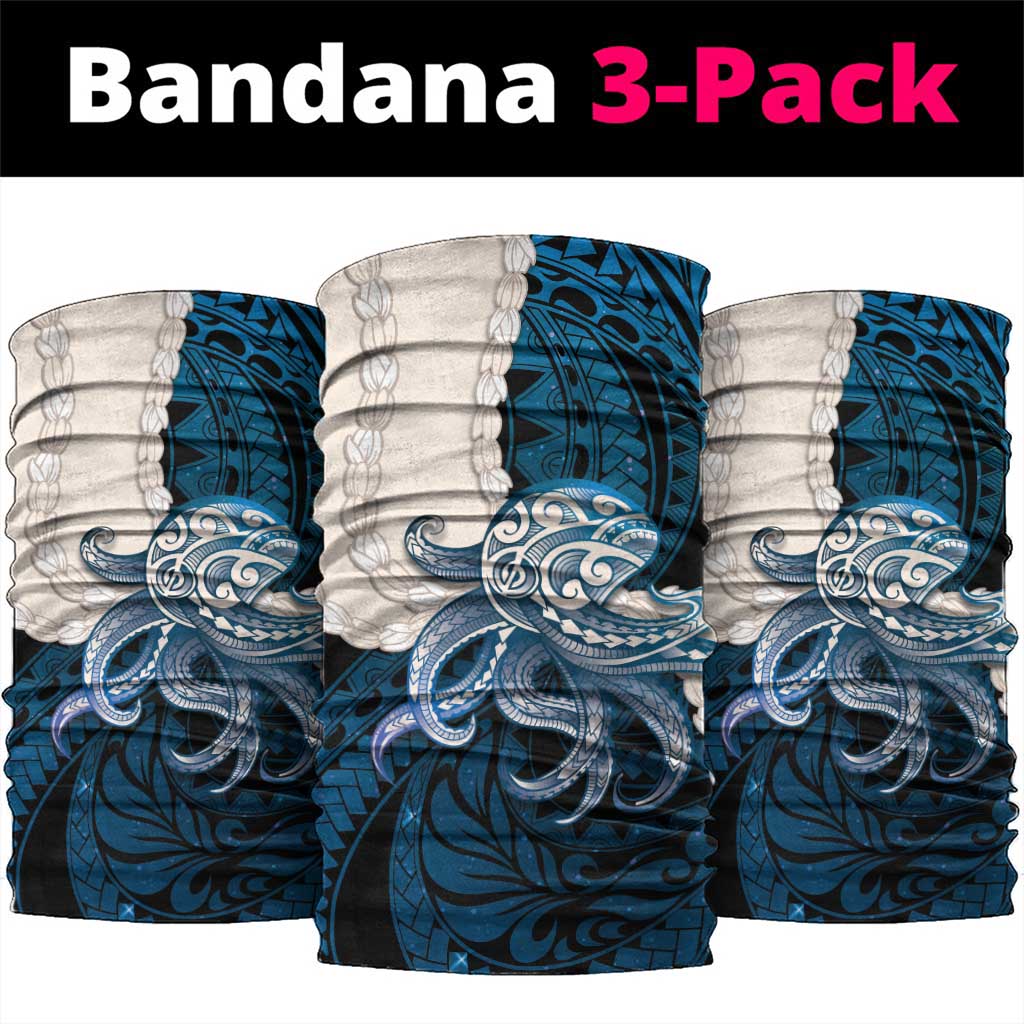 Blue Galaxy Polynesia Tribal Octopus Tattoo Neck Gaiter Pikake Lei Polynesian Pattern